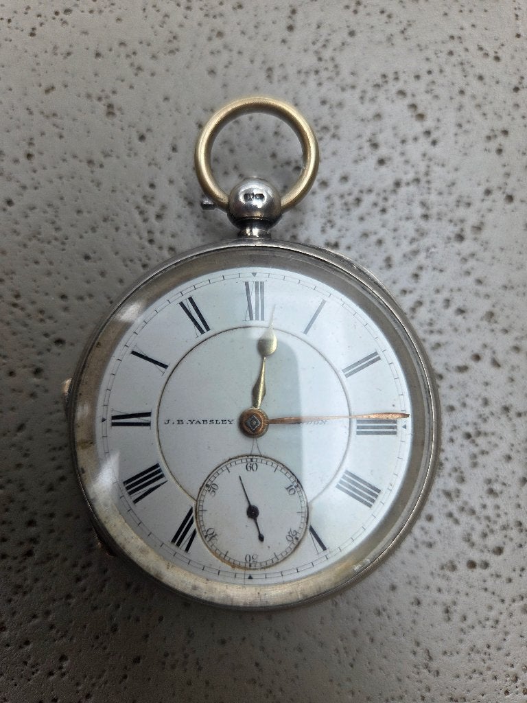 Zakhorloge van J.B Yabsley Londen snek uurwerk 1890, Overige merken, Zakhorloge, Ophalen of Verzenden, Voor 1900