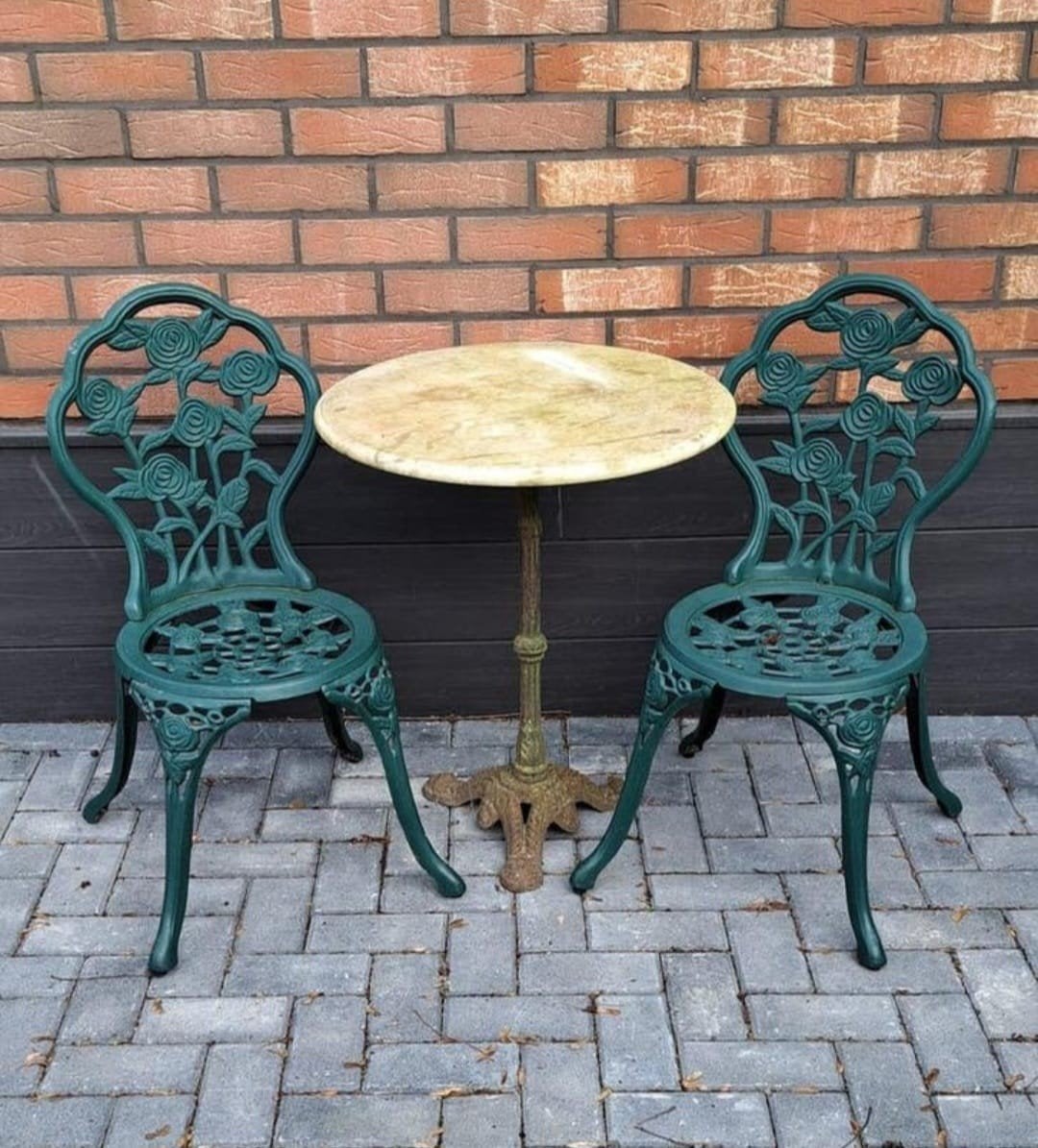 Aluminium bistro set, Ophalen, Aluminium, 2 zitplaatsen