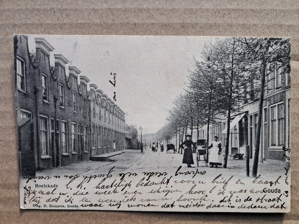 Gouda - Boelekade (1904, Gigantische Kinderwagen?), Verzenden, Voor 1920, Gelopen, Zuid-Holland