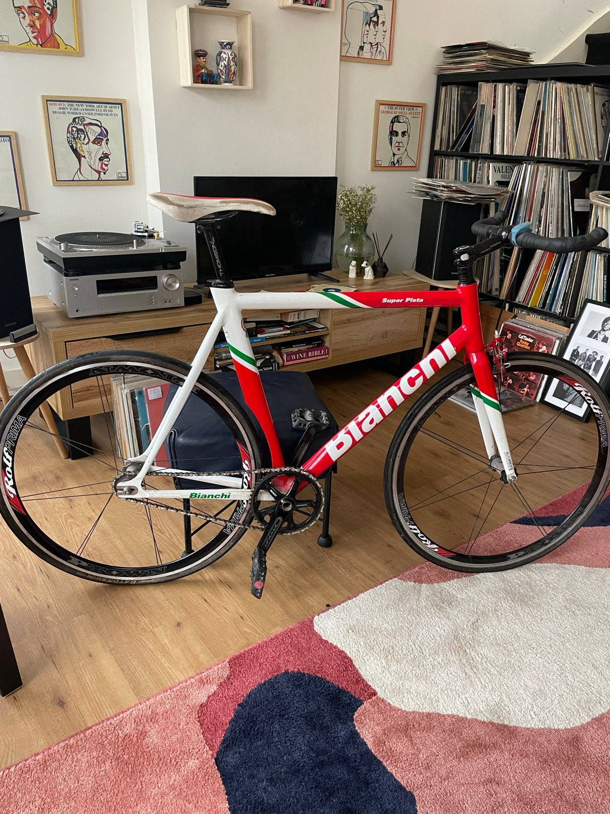 Bianchi Super Pista Fixie/Singlespeed Racefiets, Gebruikt, Heren, Aluminium, Schijfrem