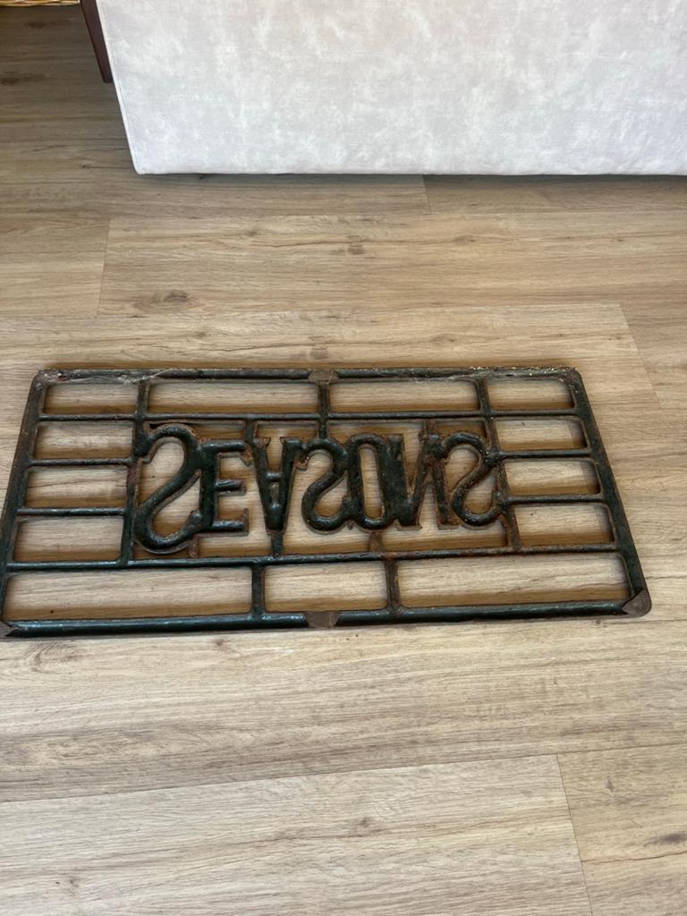 Gietijzeren deurmat 'Seasons' 76x37,5 cm - Ideaal voor grind, Gebruikt, Gietijzer, Schoonloopmat, Ophalen of Verzenden