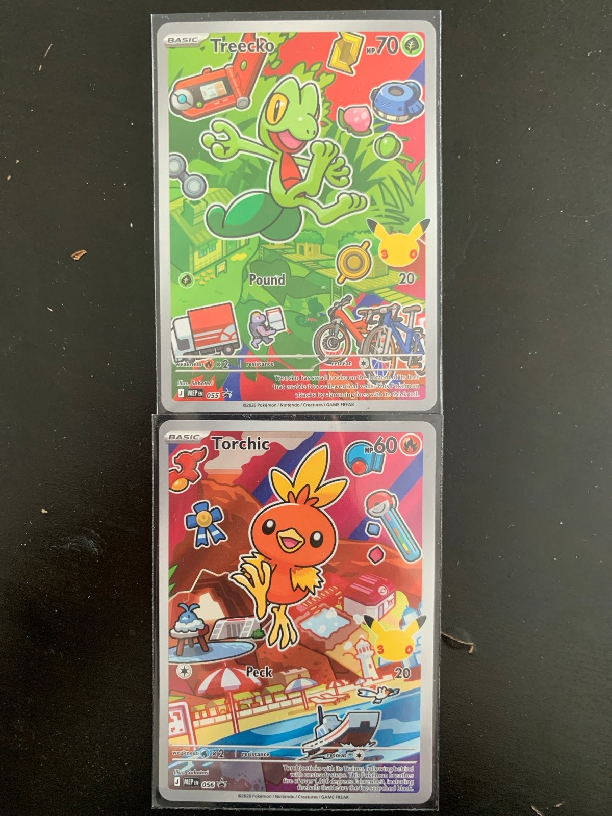 Pokémon kaarten: Treecko en Torchic (Full Art), Ophalen of Verzenden, Zo goed als nieuw, Meerdere kaarten