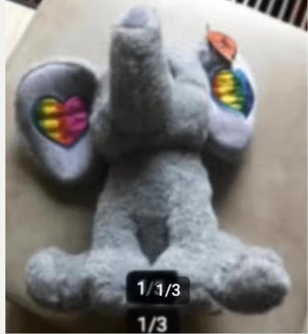 Knuffel olifant Doho grijs hoogte 35 cm, Overige merken, Grijs, Ophalen of Verzenden, Zo goed als nieuw