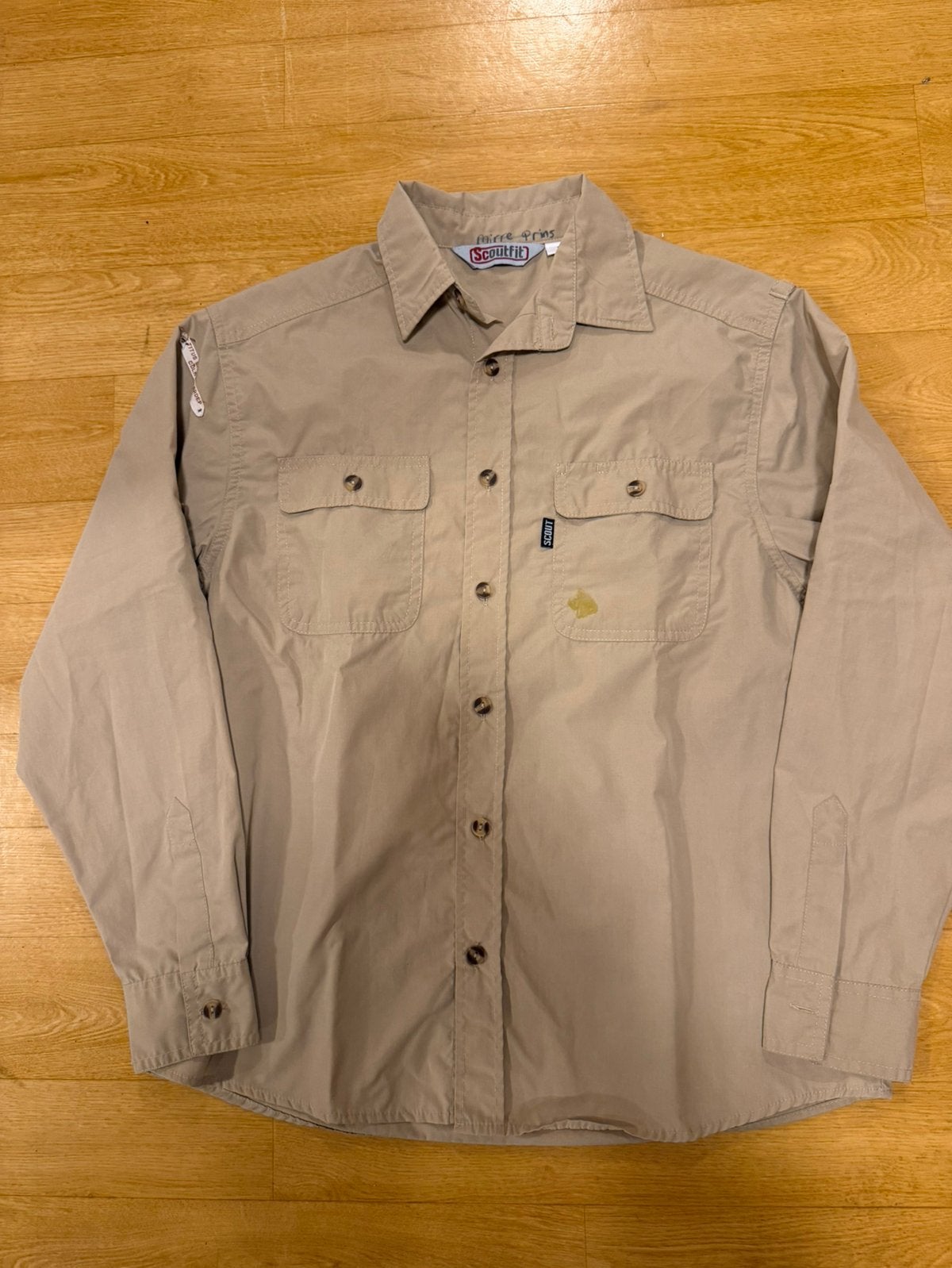 Scoutfit scouting blouse beige, Verzamelen, Ophalen of Verzenden, Gebruikt, Kleding