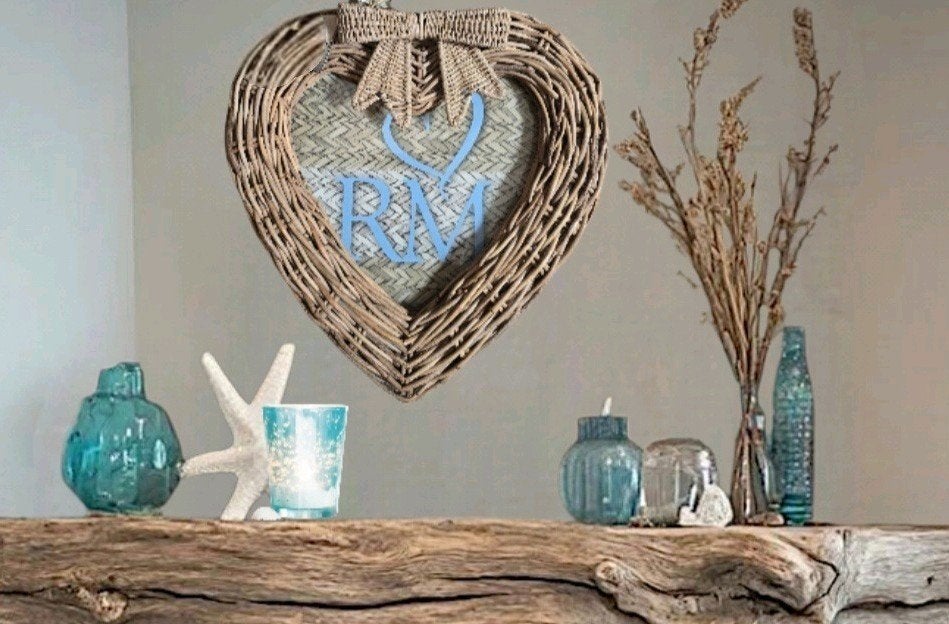Rustic rattan hart lijst & rivièra maison rr strik, Ophalen of Verzenden