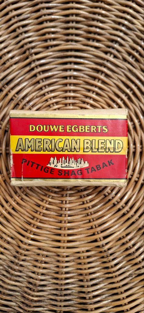 Vintage Douwe Egberts American Blend Tabak Verpakking, Ophalen of Verzenden, Gebruikt, Tabaksdoos of Verpakking