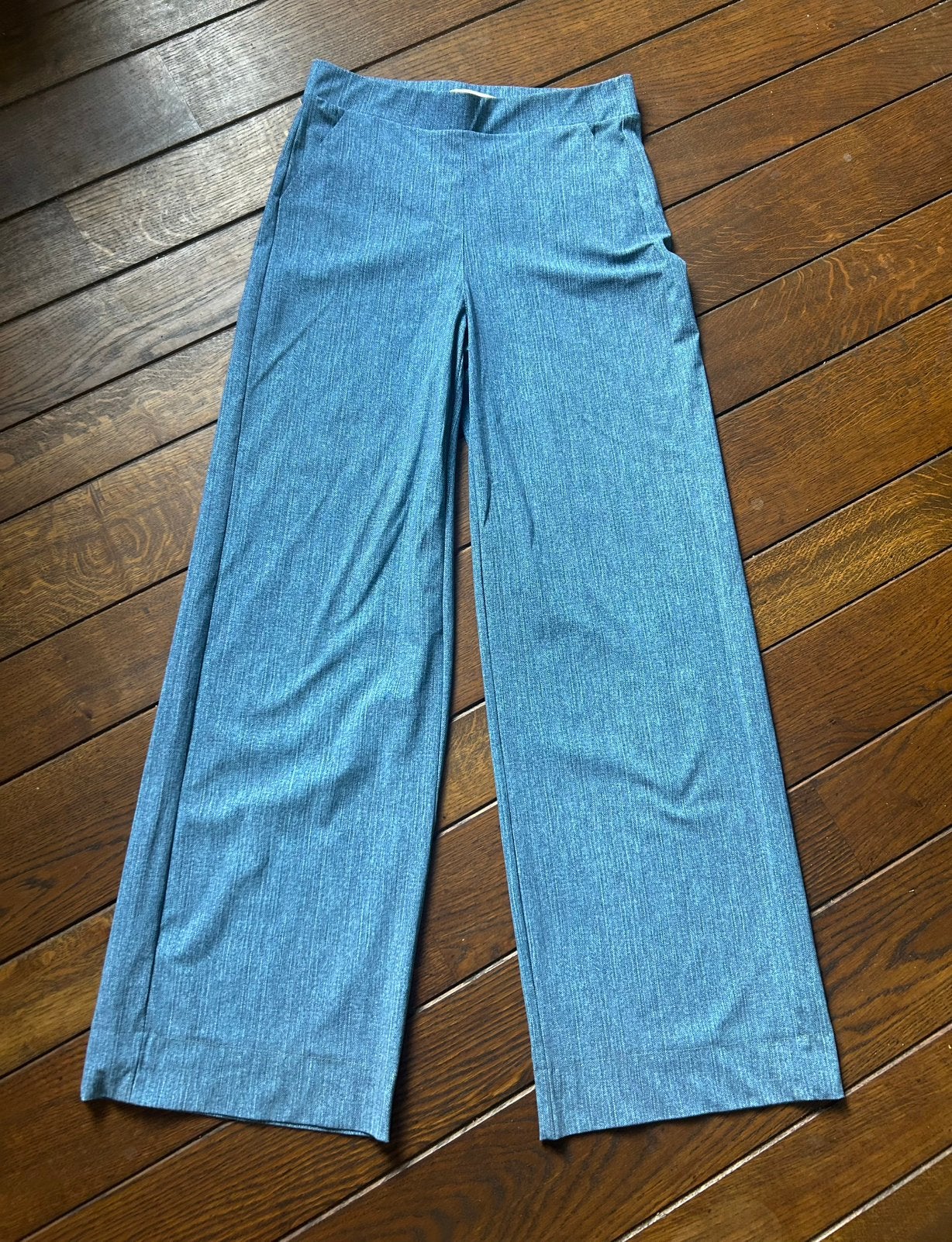 Blauwe Studio Anneloes Denim look Lexie Wide Leg broek S, Zo goed als nieuw, Maat 36 (S), Lang, Verzenden