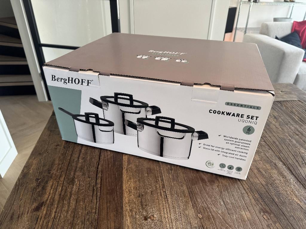 NIEUW: BergHOFF Essentials Uqonic Pannenset (6-delig), Huis en Inrichting, Keuken | Potten en Pannen, Ophalen, Nieuw, Pannenset