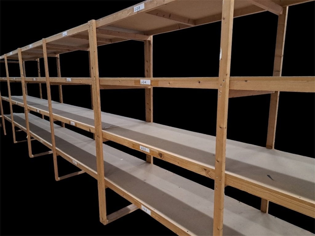 Partij/set degelijke houten stellingkasten, Huis en Inrichting, Ophalen, Gebruikt