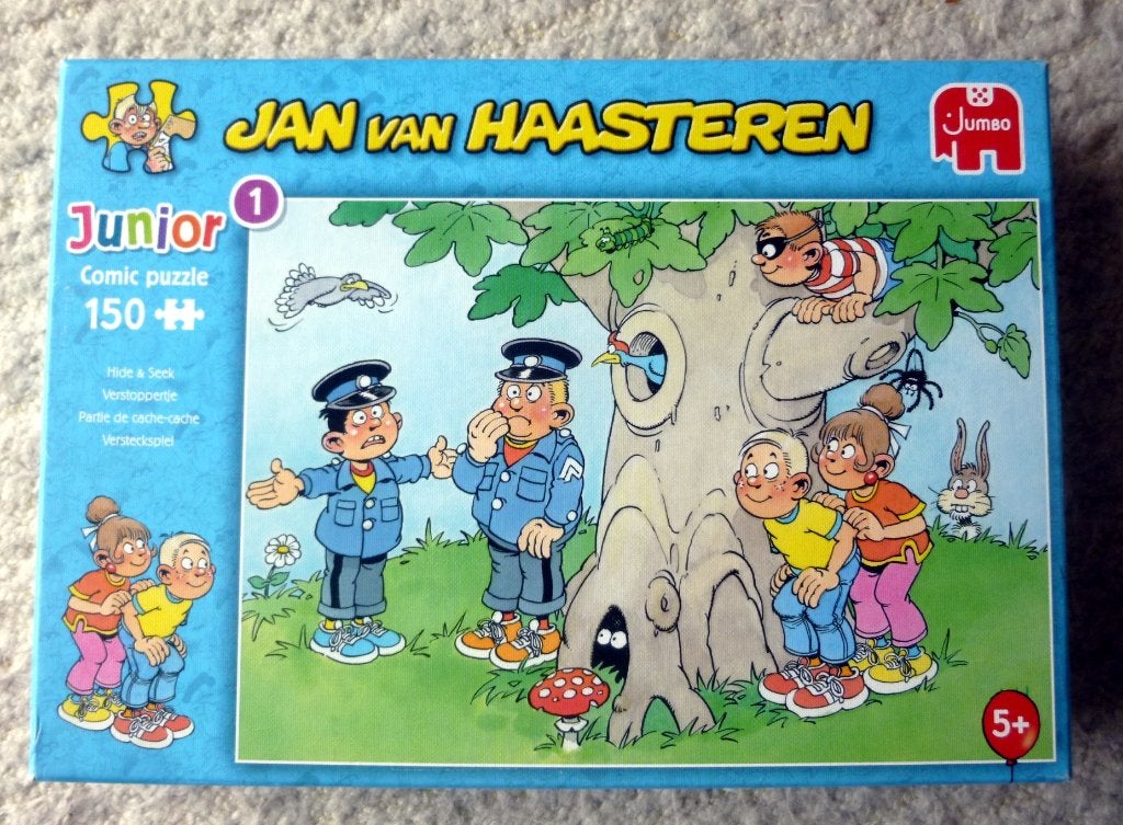 Jan v Haasteren 150 stukjes, Verstoppertje - compleet, Ophalen of Verzenden, Meer dan 50 stukjes, Zo goed als nieuw, 6 jaar of ouder