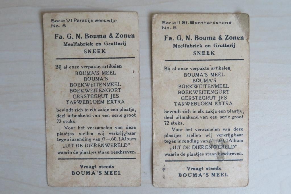 Albumplaatjes uit 1923 van Meelfabriek Bouma, Sneek, Verzamelen, Merken en Reclamevoorwerpen, Ophalen of Verzenden, Gebruikt, Overige typen