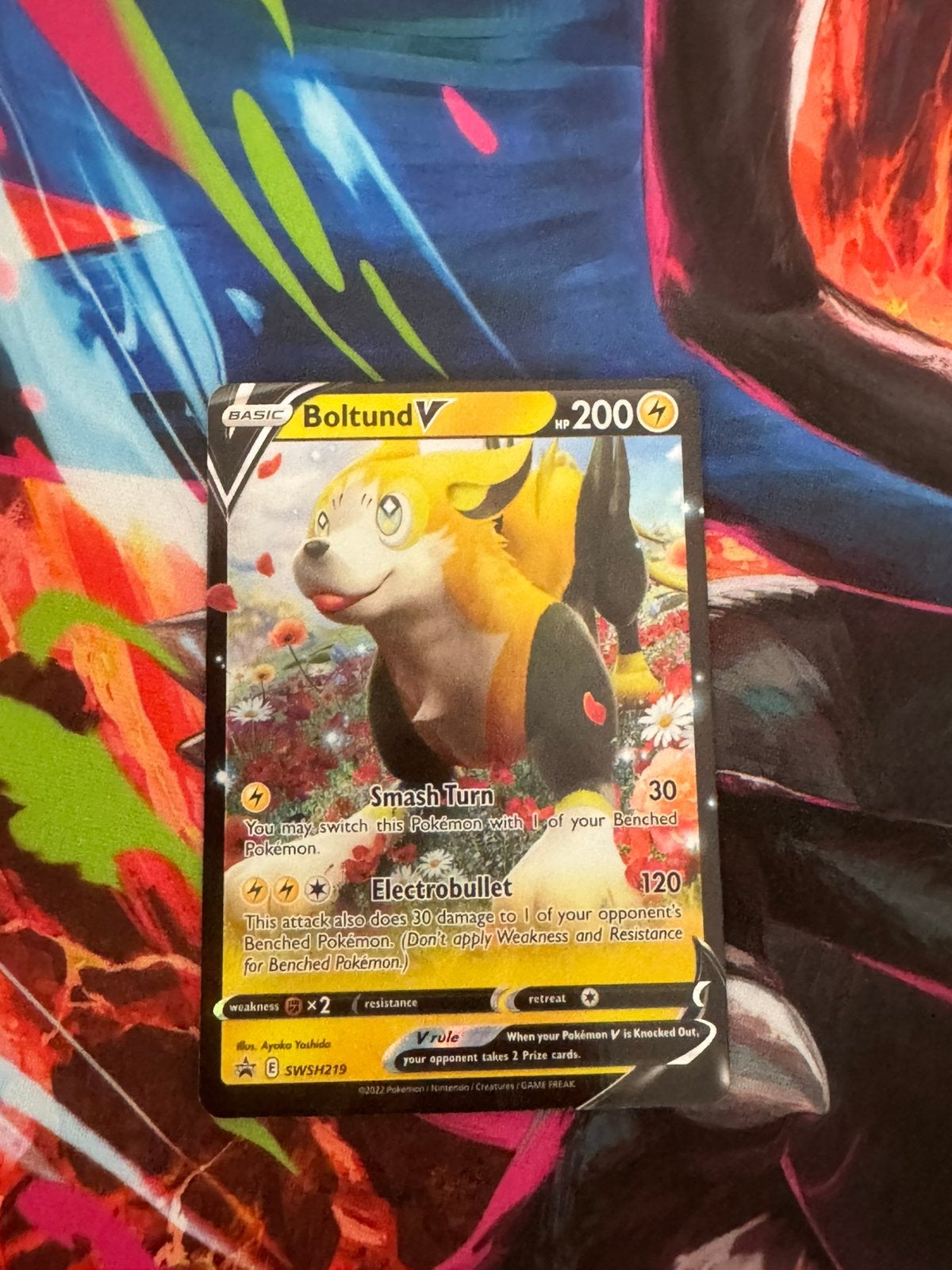 Pokémon kaarten Boltund V #SWSH219 Promo, Ophalen of Verzenden, Zo goed als nieuw, Losse kaart