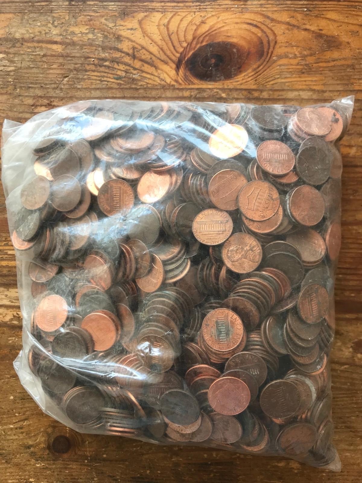 4 kilo USA centen Zak met Amerikaanse centen (pennies), Ophalen, Noord-Amerika