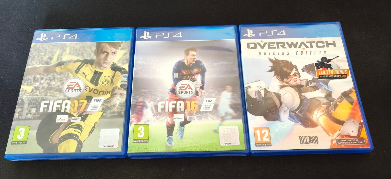 PS4 Games: FIFA 16, FIFA 17, Overwatch Origins Edition, Gebruikt, Ophalen of Verzenden, Eén computer, 3 spelers of meer