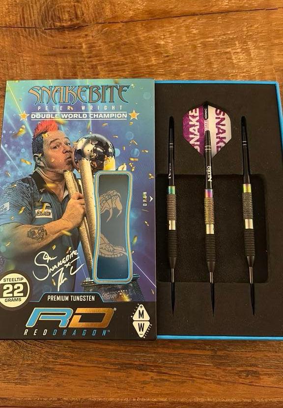 Peter wright darts red dragon 22 gram diamond grip, Sport en Fitness, Darts, Ophalen of Verzenden, Zo goed als nieuw, Pijlen