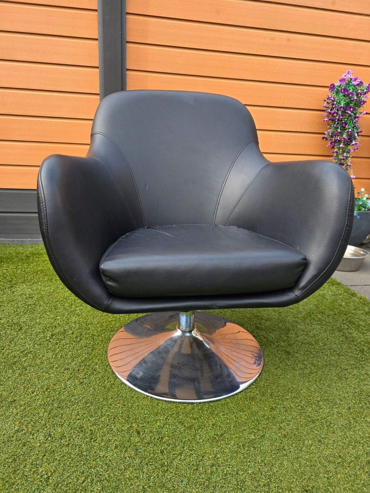 Draaistoel kunstleer, Huis en Inrichting, Fauteuils, Ophalen, Gebruikt, 50 tot 75 cm