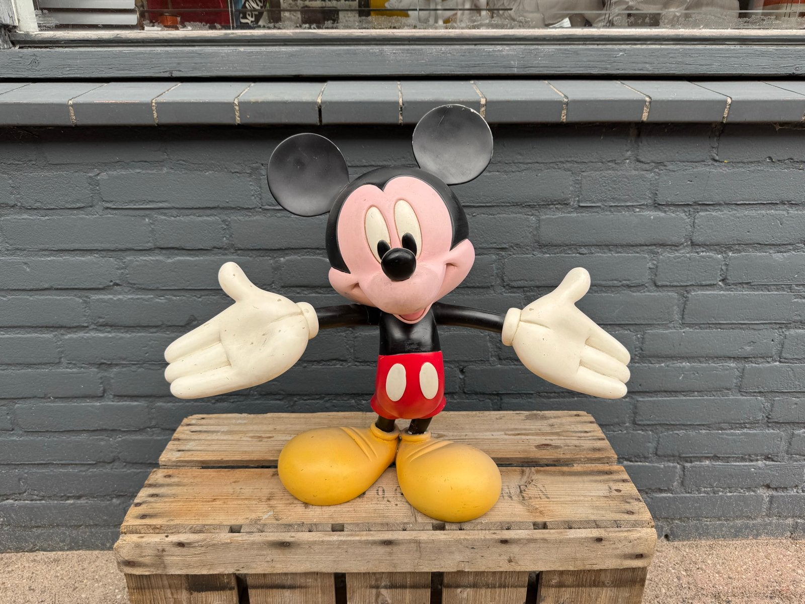 Grote Vintage Mickey Mouse Figuur - Disney Collectible, Verzamelen, Ophalen, Mickey Mouse, Gebruikt, Beeldje of Figuurtje