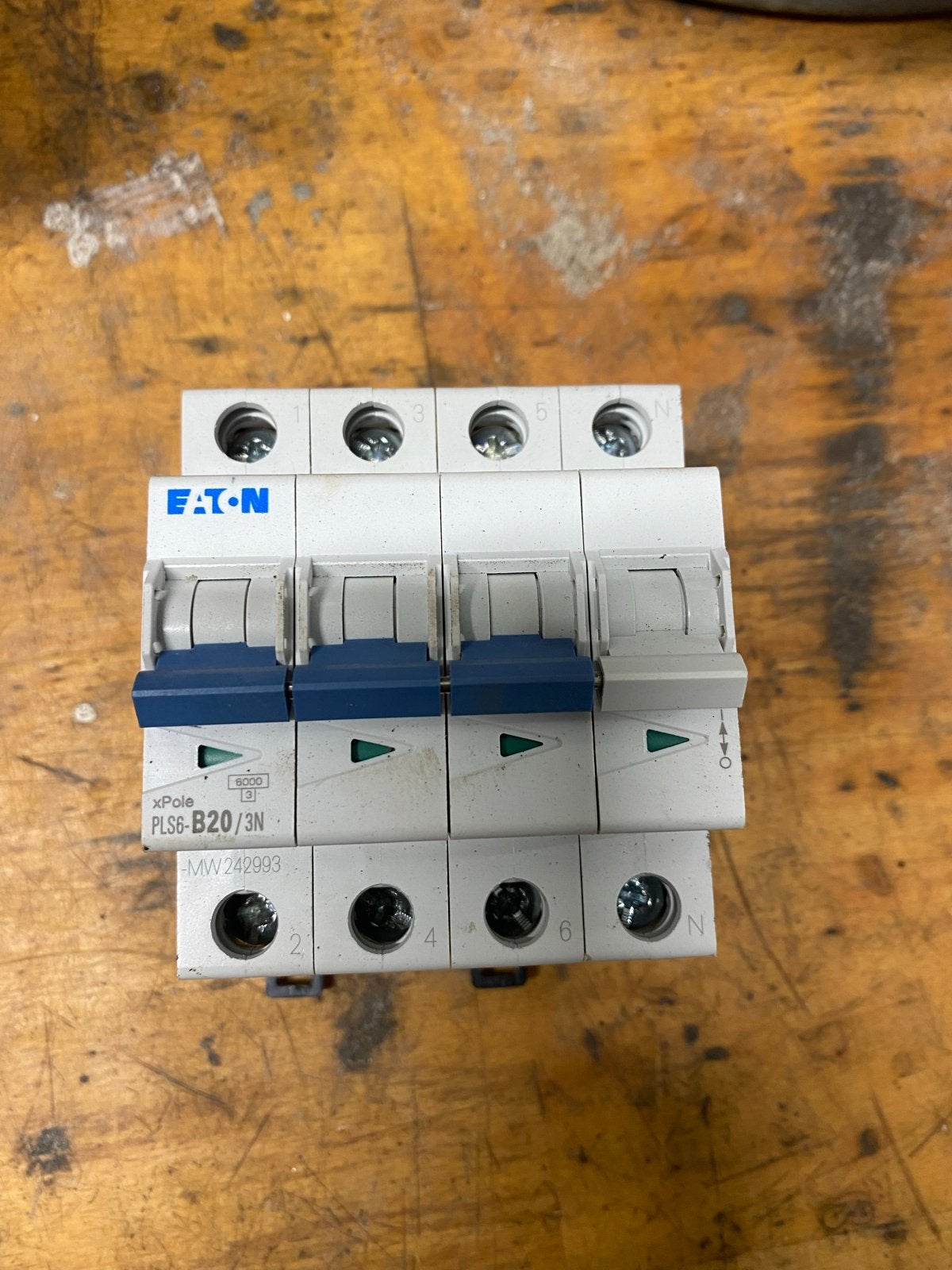 Eaton 3-fase installatieautomaat B 20A (PLS6-B20/3N), Ophalen of Verzenden, Gebruikt, Eaton, Installatieautomaat