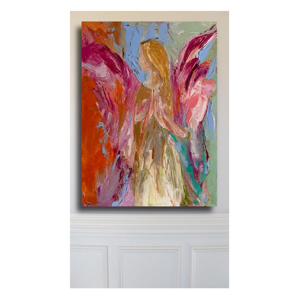 Zij, de engel ~ schilderij ~ atelier kunst, Huis en Inrichting, Woonaccessoires | Schilderijen, Tekeningen en Foto's, Ophalen