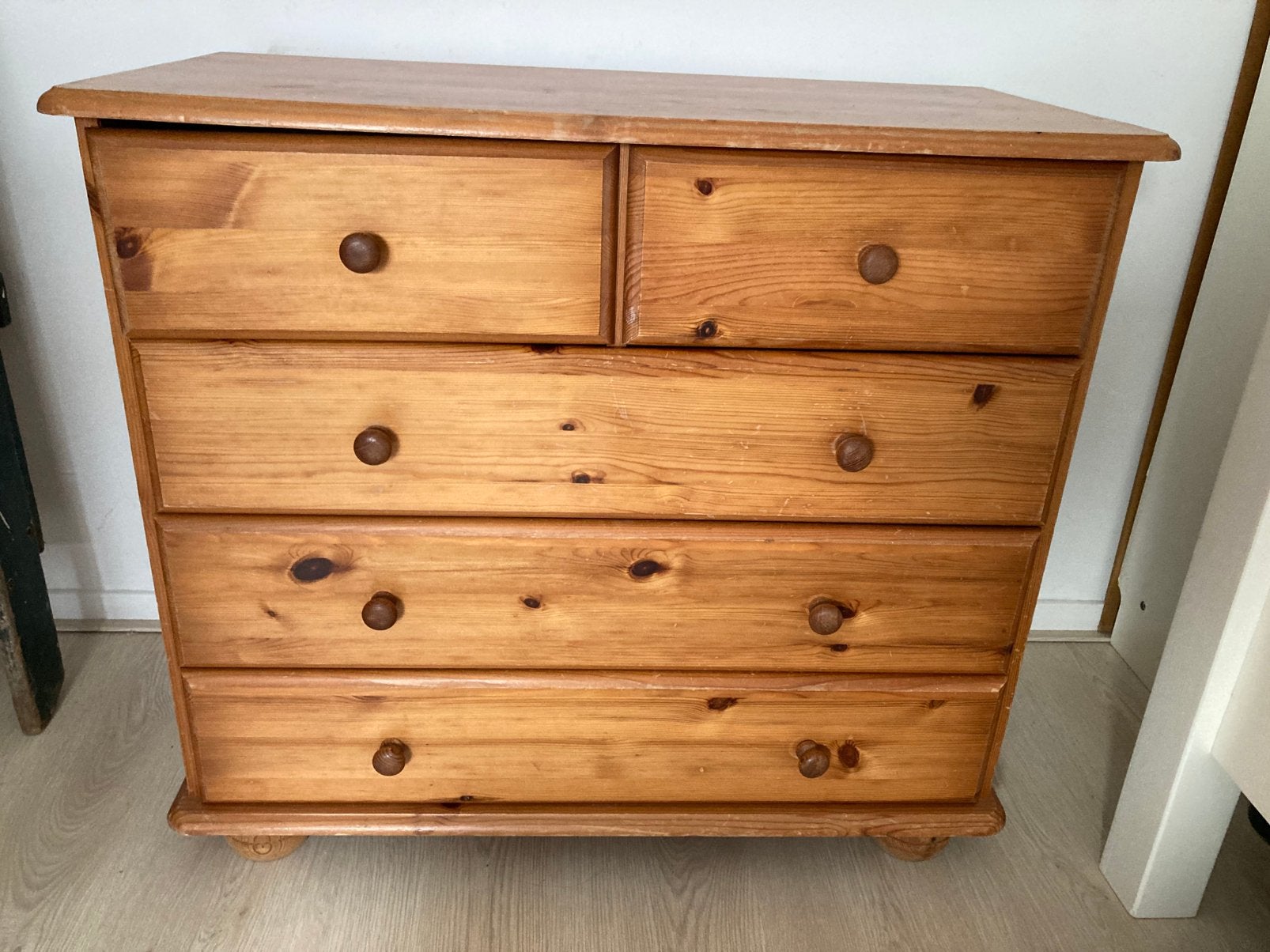 Grenen ladenkastje, Ophalen, 50 tot 100 cm, Zo goed als nieuw, 3 of 4 laden