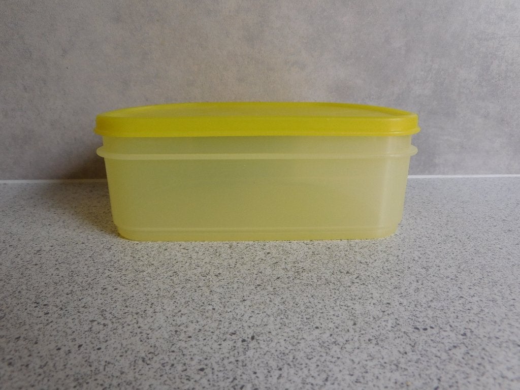 Tupperware Combismart 2-delig Geel - Half Hoog, Huis en Inrichting, Gebruikt, Geel, Ophalen of Verzenden, Bewaardoos