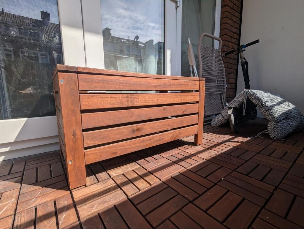 Ikea Äpplarö Banktruhe 80x41x44cm - Opbergbank voor buiten, Ophalen, Gebruikt, Hout