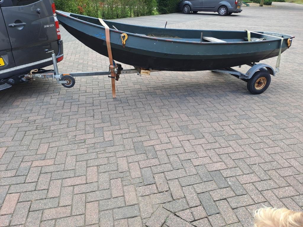 Stalen roeiboot met trailer, Ophalen of Verzenden, Gebruikt