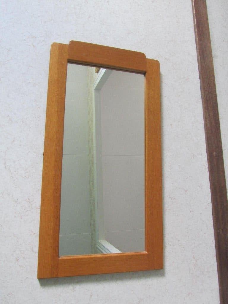 Spiegel met houten lijst, 40x80 cm, als nieuw, Ophalen, Zo goed als nieuw, Rechthoekig, Minder dan 100 cm