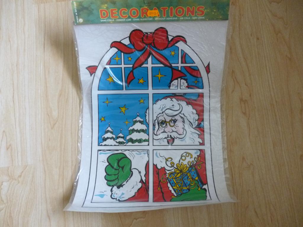 kerst raamsticker kerstman 35x50 NIEUW, Ophalen of Verzenden, Nieuw