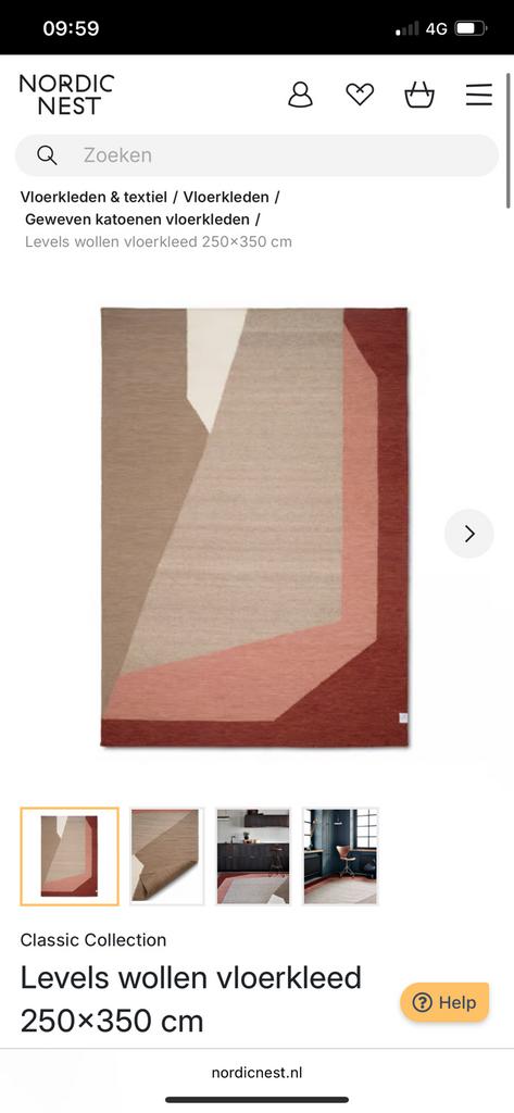 Levels rug 250x350, Ophalen, Zo goed als nieuw, Rechthoekig, 200 cm of meer