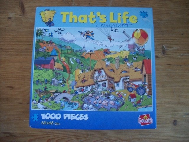 Goliath Puzzel 1000 stukjes: That's Life:   Boerderij, Ophalen of Verzenden, 500 t/m 1500 stukjes, Gebruikt