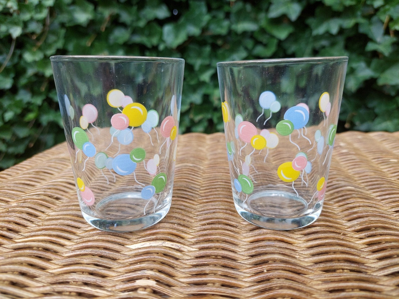 2 Vintage limonadeglazen frankrijk, Glas of Glazen, Gebruikt, Vintage, Ophalen of Verzenden