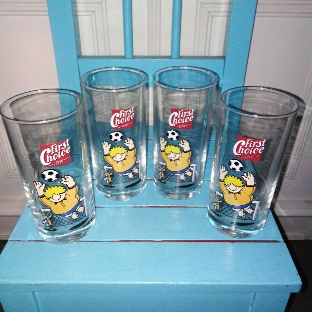 First choice cola glazen 4 stuks, Ophalen, Glas of Glazen, Gebruikt, Glas