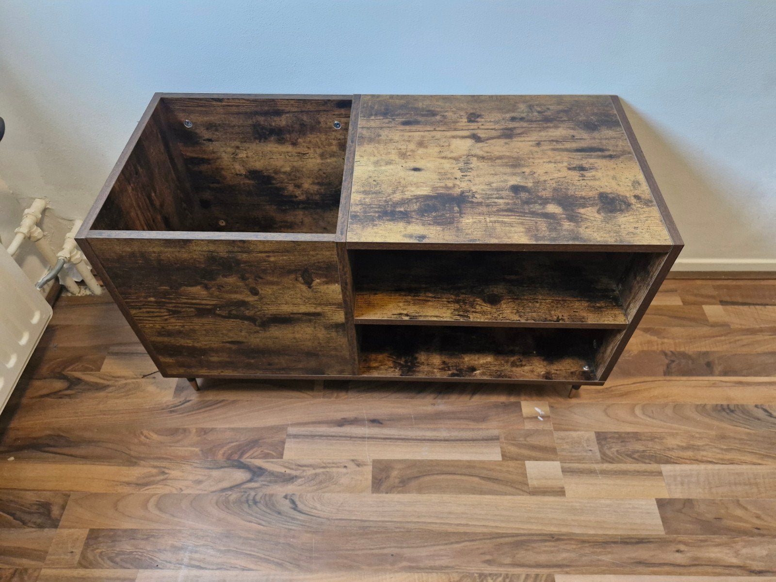 Kastje voor platenspeler - Vintage Houtlook, Ophalen, Gebruikt, Vintage, Industrieel, 50 tot 100 cm
