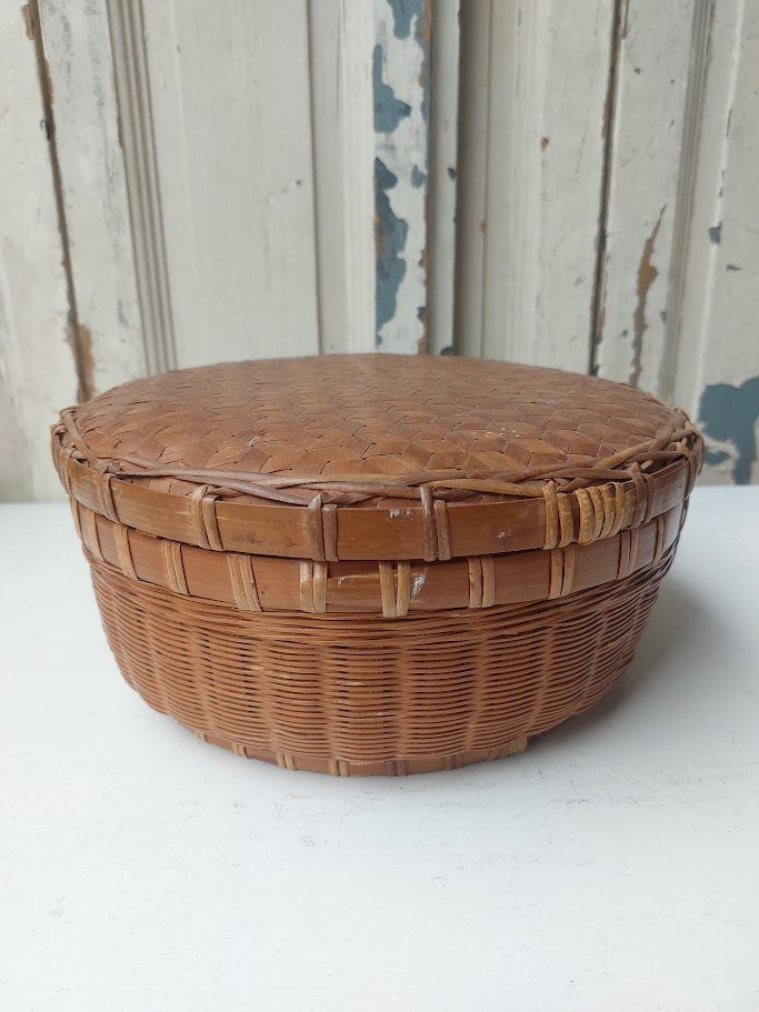Handgeweven bamboe mand, Ophalen of Verzenden