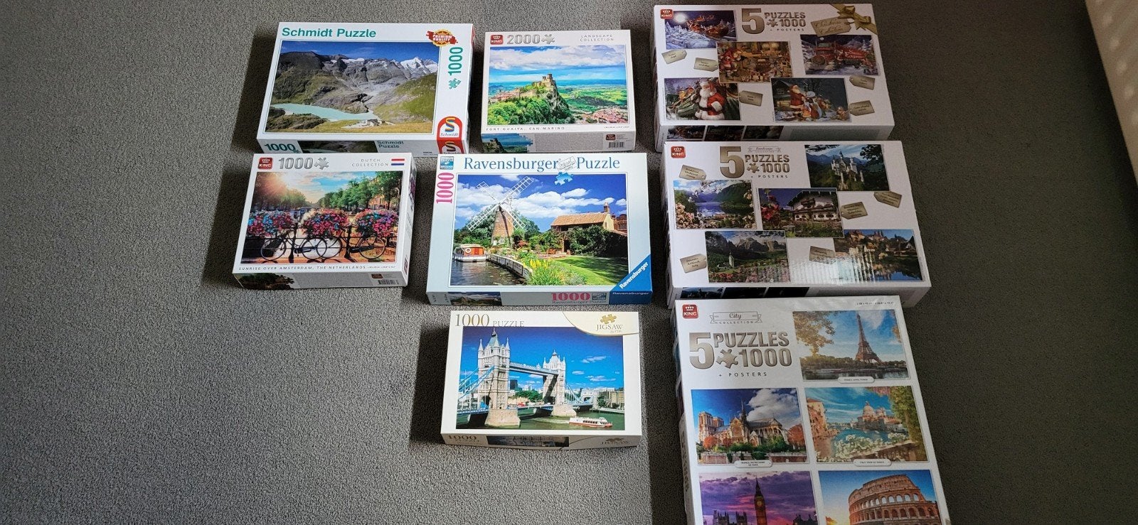 Diverse Legpuzzels - 1000 en 2000 stukjes, Ophalen, 500 t/m 1500 stukjes, Gebruikt, Legpuzzel