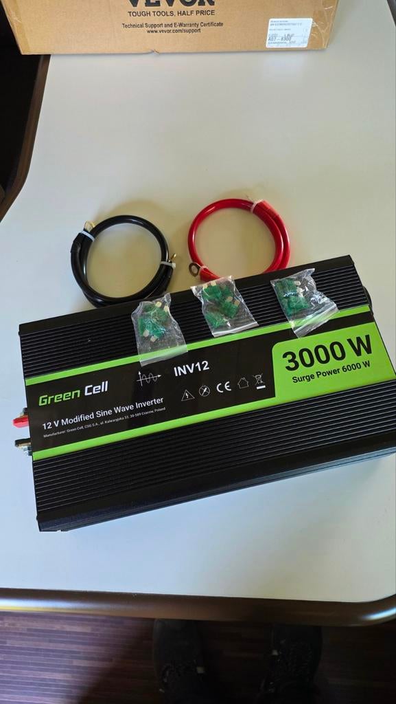 Green Cell 3000W Omvormer 12V naar 230V Modified Sinus, Ophalen, Nieuw