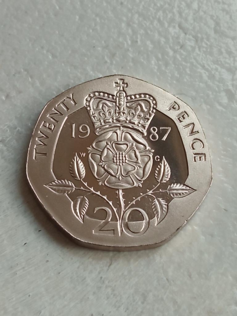 Verenigd Koninkrijk 20 pence 1987., Postzegels en Munten, Ophalen of Verzenden, Overige landen, Losse munt