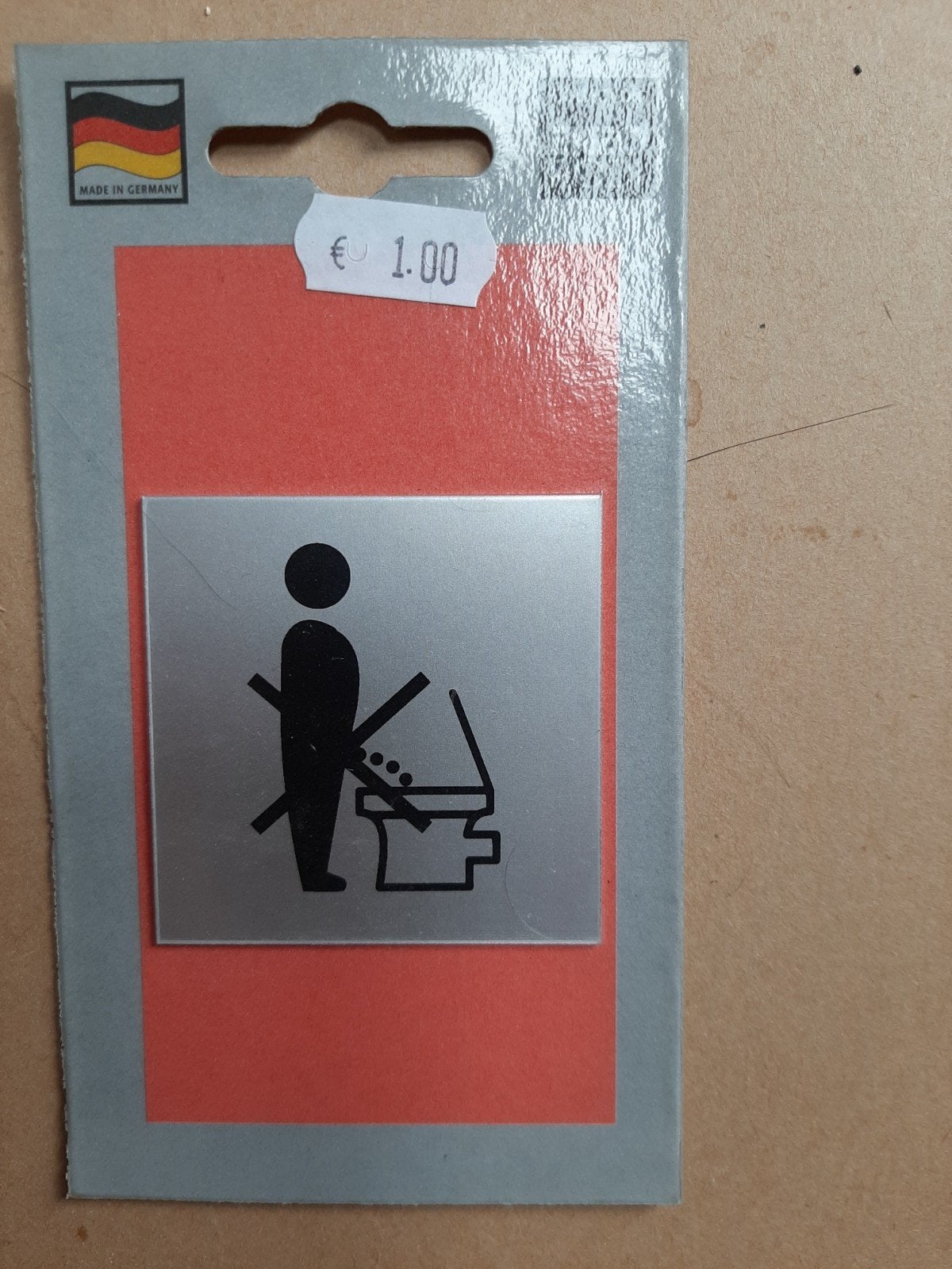 Grappig toiletbordje., Ophalen of Verzenden, Nieuw, Zilver, Metaal