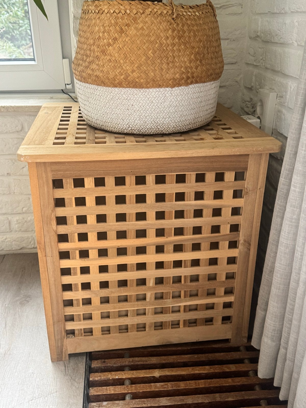 Ikea Hol opbergbox / bijzettafel - acaciahout, Ophalen, Hout, Gebruikt, Scandinavisch