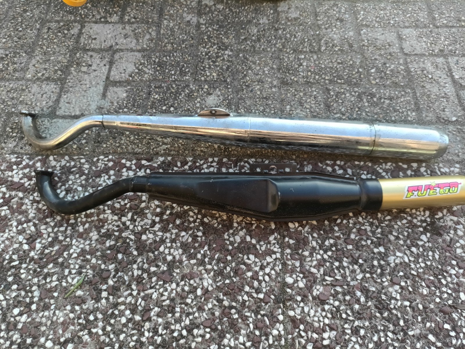 2 uitlaten voor Puch Maxi: Jamarcol Fuego Cross & RS sigaar, Ophalen of Verzenden, Zo goed als nieuw, Uitlaat