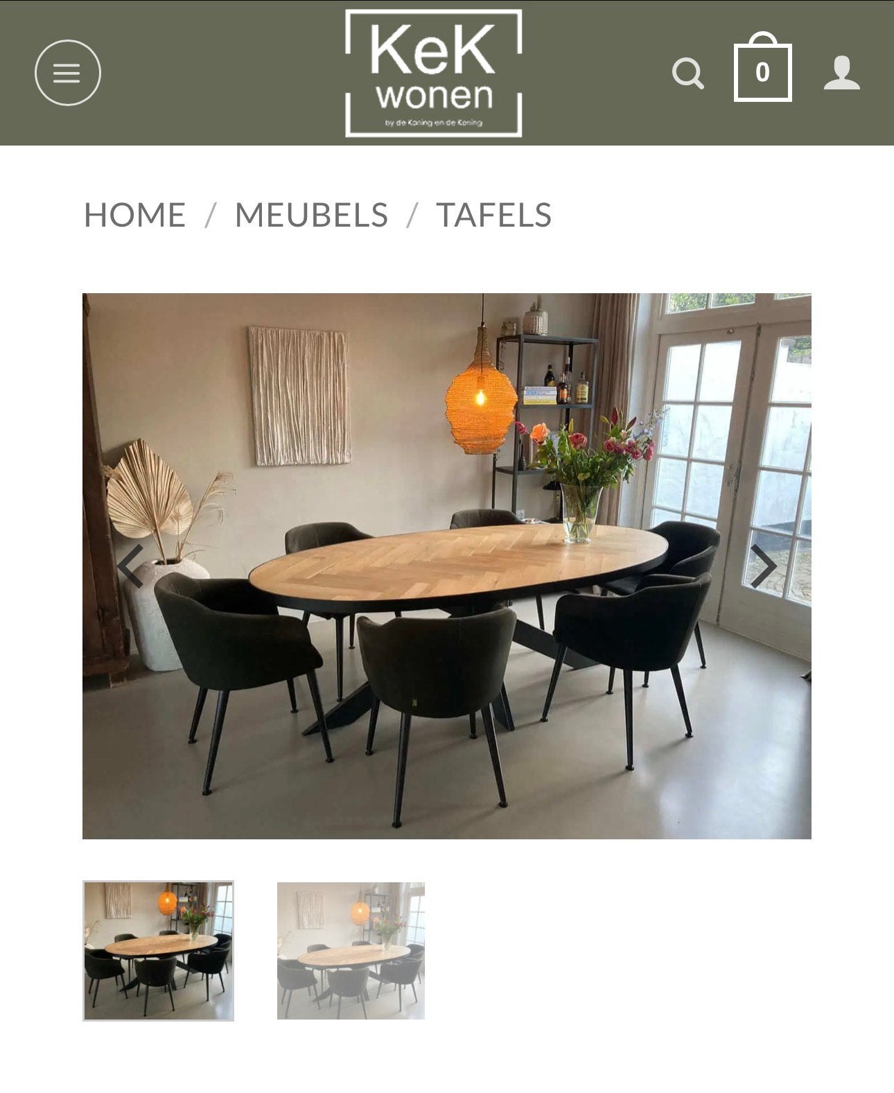 Tafel ovaal parket 200x110, Ophalen, 100 tot 150 cm, 200 cm of meer, Zo goed als nieuw