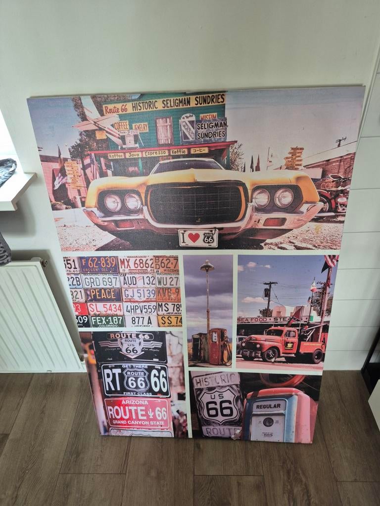 Groot schilderij Route 66 / New York, Ophalen, Gebruikt, Schilderij, 100 tot 125 cm