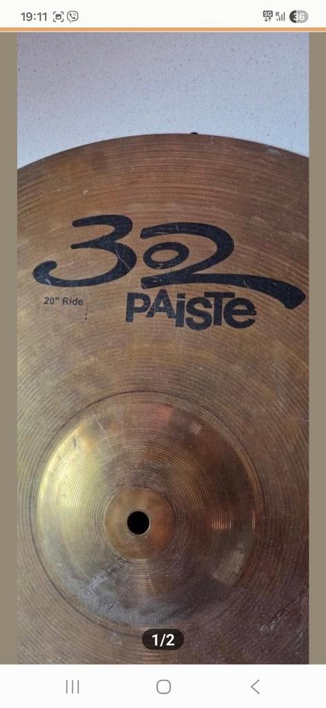 Paiste 302 20" Ride Bekken, Muziek en Instrumenten, Drumstellen en Slagwerk, Ophalen of Verzenden, Gebruikt, Overige merken