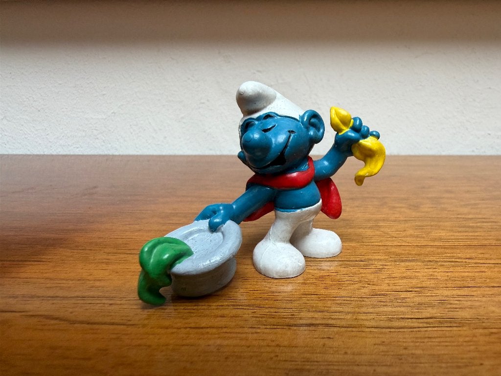 Goochelaar Smurf – grijze hoed, Ophalen of Verzenden, Gebruikt, Overige Smurfen, Poppetje, Figuurtje of Knuffel