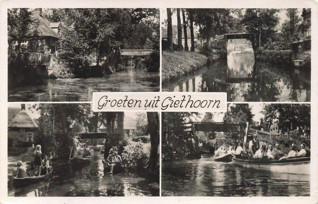 Groeten uit Giethoorn, Ophalen of Verzenden, 1940 tot 1960, Gelopen, Overijssel