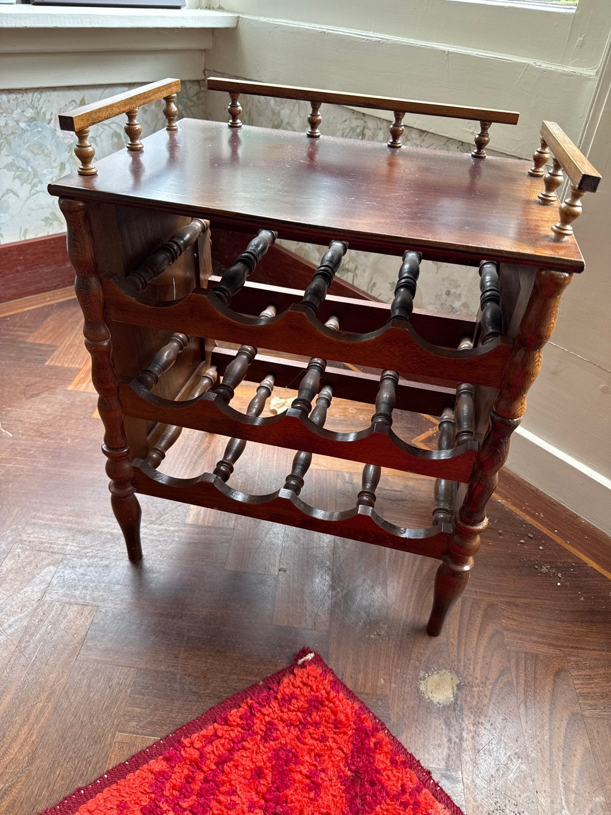 Vintage houten wijnrek / drankenkastje, Huis en Inrichting, Ophalen, Gebruikt, Hout, 5 tot 15 flessen