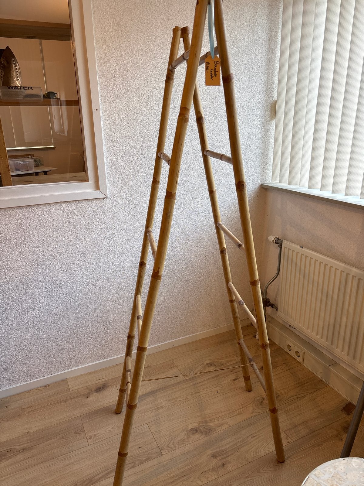 Decoratieve bamboe ladder - Zo goed als nieuw, Doe-het-zelf en Verbouw, Ophalen, Zo goed als nieuw, Ladder, Minder dan 2 meter