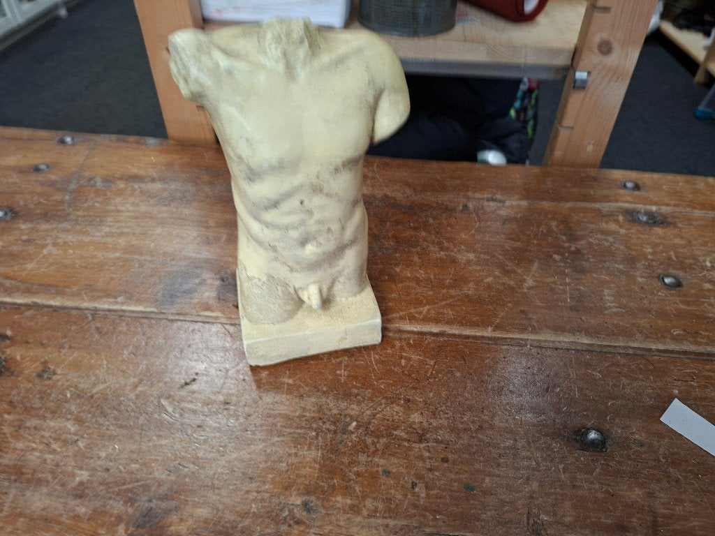 massief zwaar torso beeld man, Ophalen, Zo goed als nieuw, Mens