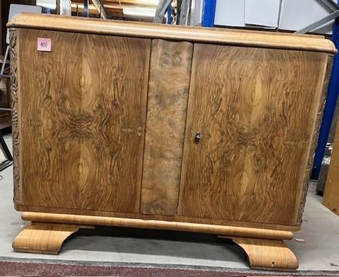 Art Deco dressoir / kast met wortelnotenhout – jaren 30, Ophalen